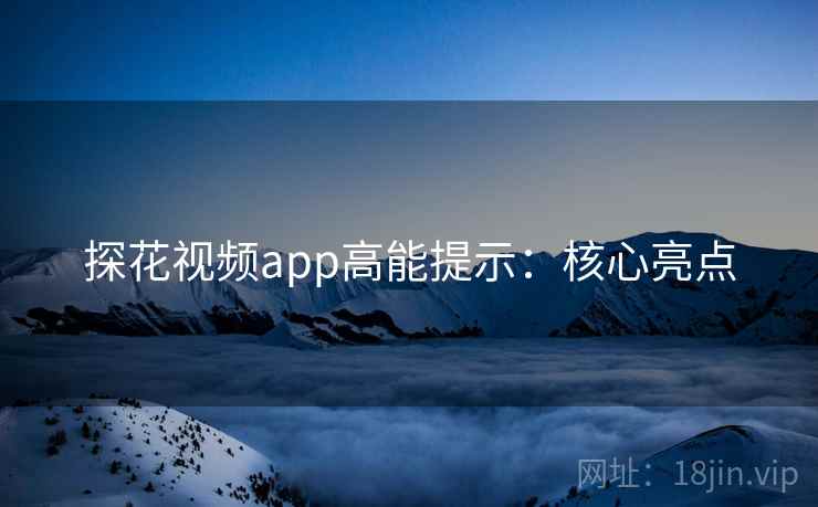 探花视频app高能提示：核心亮点